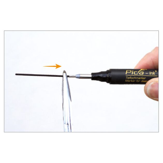 PICA Маркер перманентный с длинным носиком Pica-Ink Deep Hole Marker, 150/41 синий, фото , изображение 8 | SNABZHENIE.com.ua