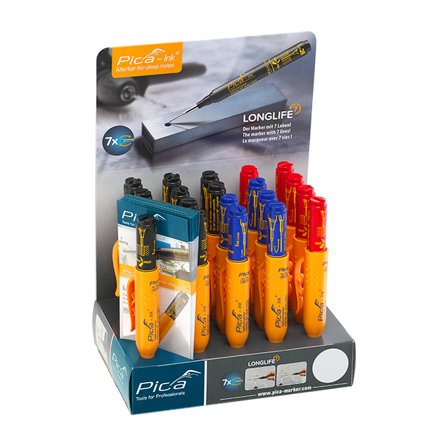 PICA Маркер перманентный с длинным носиком Pica-Ink Deep Hole Marker, 150/41 синий, фото , изображение 9 | SNABZHENIE.com.ua