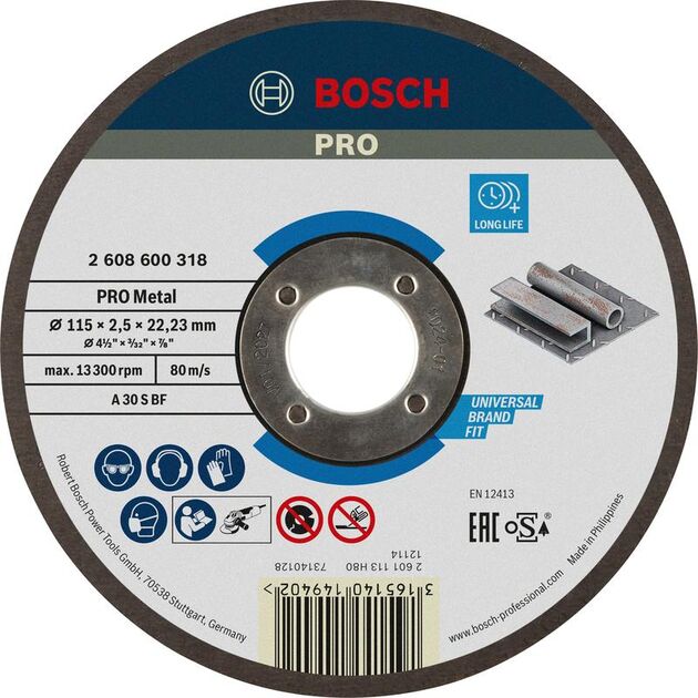 BOSCH Армированный отрезной круг PRO Metal, фото , изображение 2 | SNABZHENIE.com.ua