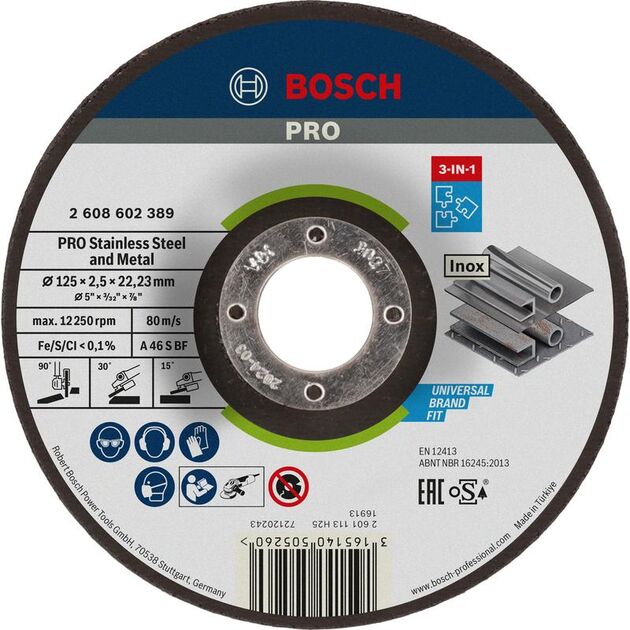 BOSCH Армированный круг PRO Stainless Steel and Metal 3-in-1, фото , изображение 2 | SNABZHENIE.com.ua