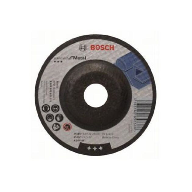 BOSCH Армированный шлифовальный диск PRO Metal для небольших угловых шлифмашин, диаметр отверстия 22,23 м, фото  | SNABZHENIE.com.ua