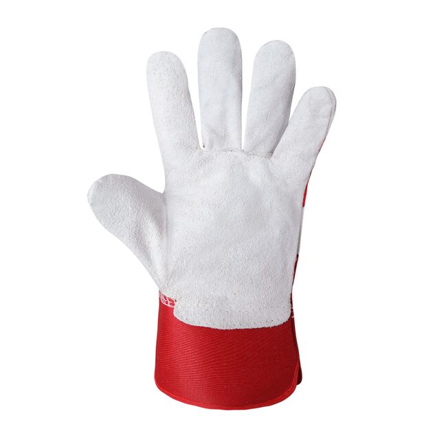 Перчатки рабочие комбинированные ткань / Бело-красный RBR, фото , изображение 2 | SNABZHENIE.com.ua