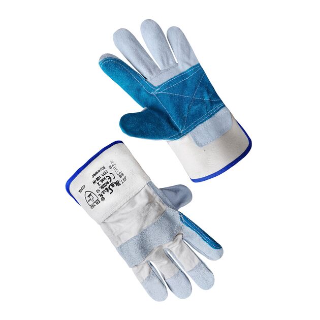 Перчатки рабочие комбинированные ткань / Бело-красный усиленные power b, фото  | SNABZHENIE.com.ua