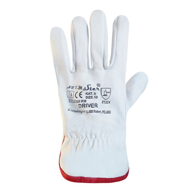 Перчатки рабочие кожаные DRIVER, фото , изображение 3 | SNABZHENIE.com.ua