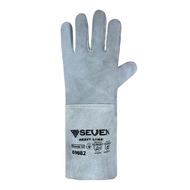 Рукавица Крага без подкладки серая длинная 69882, фото , изображение 3 | SNABZHENIE.com.ua