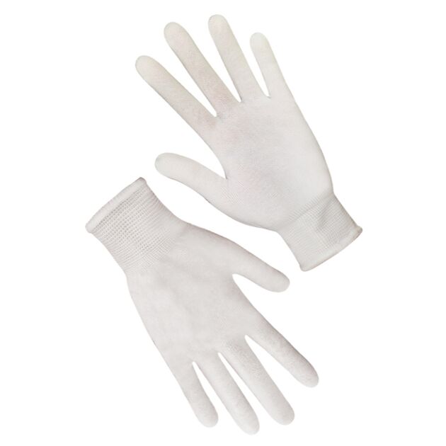 Перчатки синтетические белые без ПВХ точки 760810, 10 размер, фото  | SNABZHENIE.com.ua