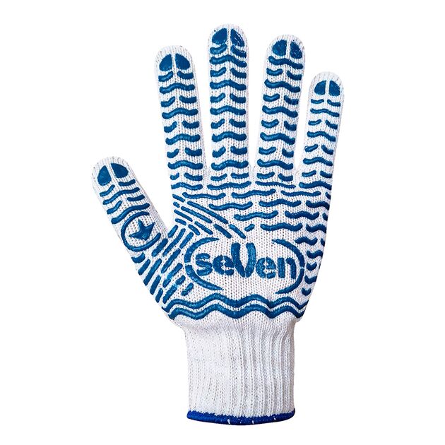 Перчатки трикотажные белые с Белый точкой "Волна", фото , изображение 2 | SNABZHENIE.com.ua