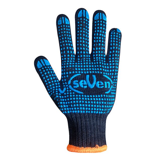 Перчатки трикотажные черные с ПВХ точкой 78611, фото , изображение 2 | SNABZHENIE.com.ua