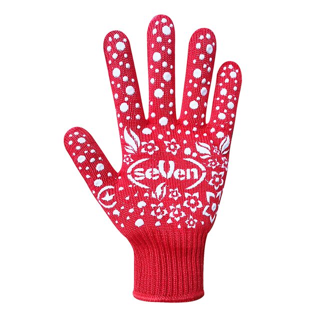 Перчатки трикотажные женские красные с ПВХ точкой 7105, фото , изображение 2 | SNABZHENIE.com.ua