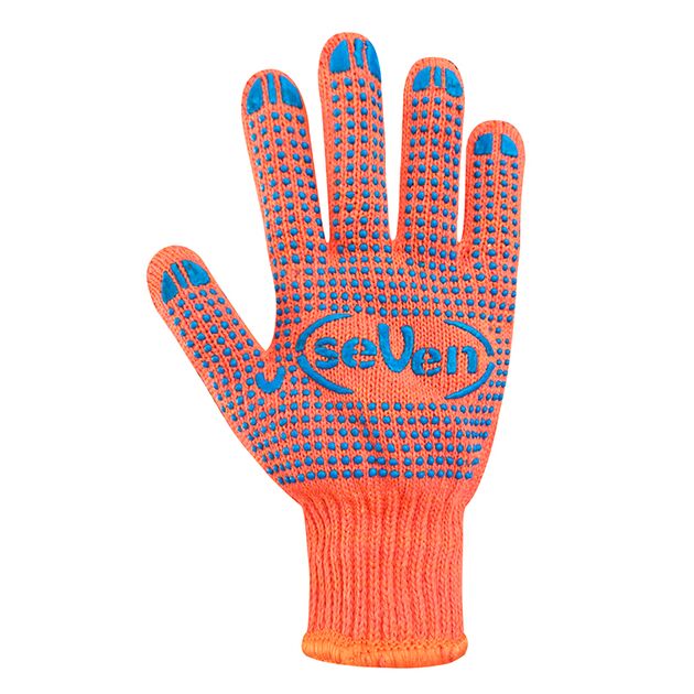 Перчатки трикотажные оранжевые с ПВХ точкой 78612, фото , изображение 2 | SNABZHENIE.com.ua