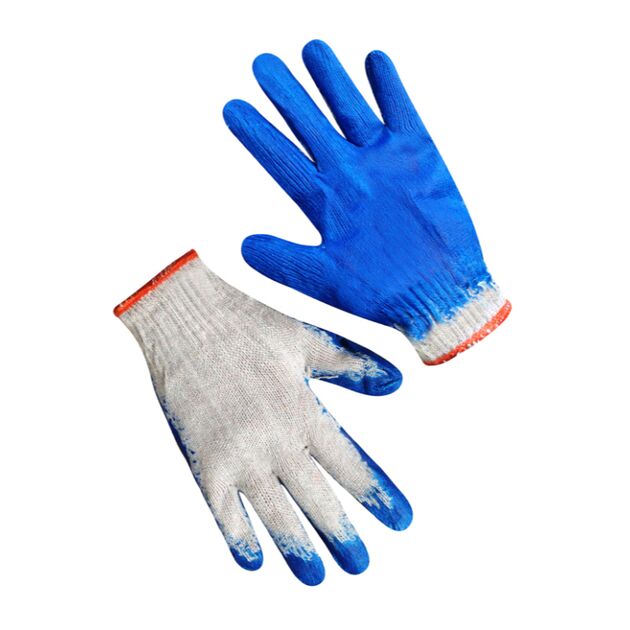 Перчатки хлопчатые белые с красным / синим латексными покрытием (вампирки), фото  | SNABZHENIE.com.ua