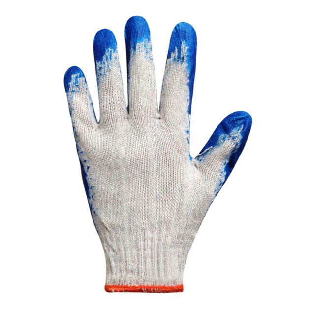 Перчатки хлопчатые белые с красным / синим латексными покрытием (вампирки), фото , изображение 2 | SNABZHENIE.com.ua