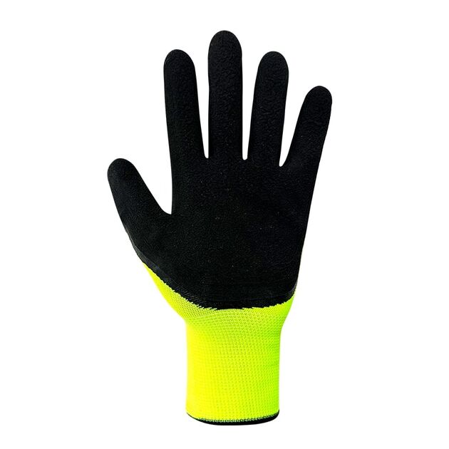 Перчатки синтетические салатовые с черным неполным вспененным латексным покрытием "б" р.10, фото , изображение 2 | SNABZHENIE.com.ua