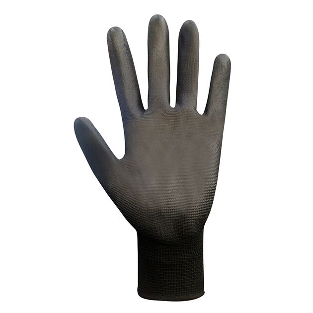 Перчатки синтетические черные с черным полиуретановым покрытием "б", р.10, фото , изображение 2 | SNABZHENIE.com.ua