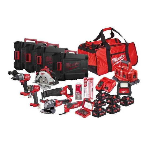 Набір інструментів акумуляторних MILWAUKEE, M18PP8B-586P (зарядний прситрій M12-18 FC, зарядний прси, фото  | SNABZHENIE.com.ua