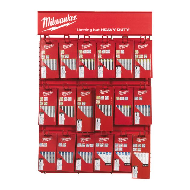 Полотна для лобзиков на дисплее RED RACK MILWAUKEE (18 наборов), фото  | SNABZHENIE.com.ua