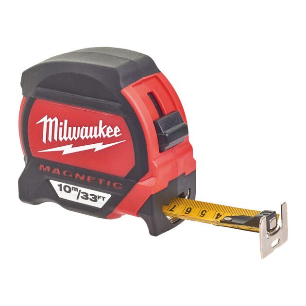 Рулетка магнитная PREMIUM MILWAUKEE, 10м/33фт, (27мм), фото , изображение 2 | SNABZHENIE.com.ua