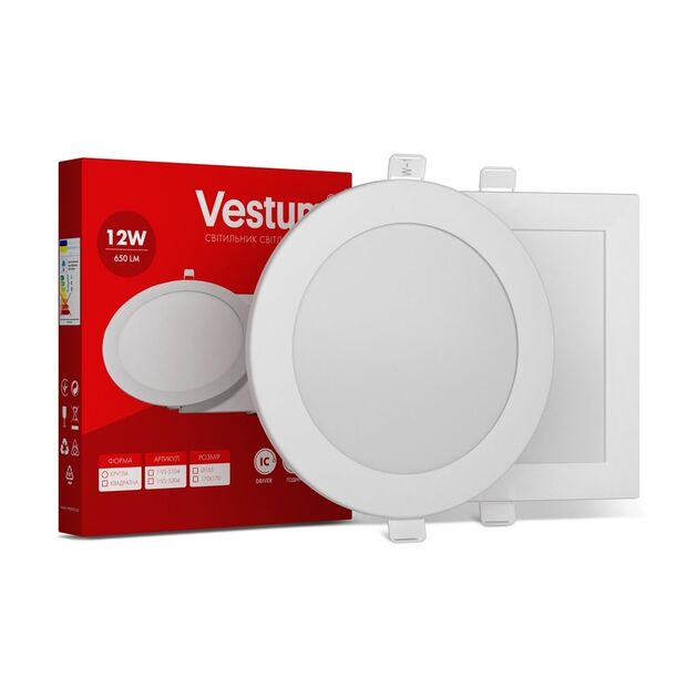 Vestum Круглый светодиодный врезной светильник, фото  | SNABZHENIE.com.ua