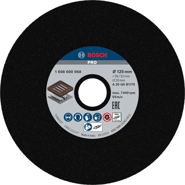 BOSCH Шлифовальный диск PRO Metal для прямых шлифмашин, диаметр отверстия 20 мм., фото  | SNABZHENIE.com.ua