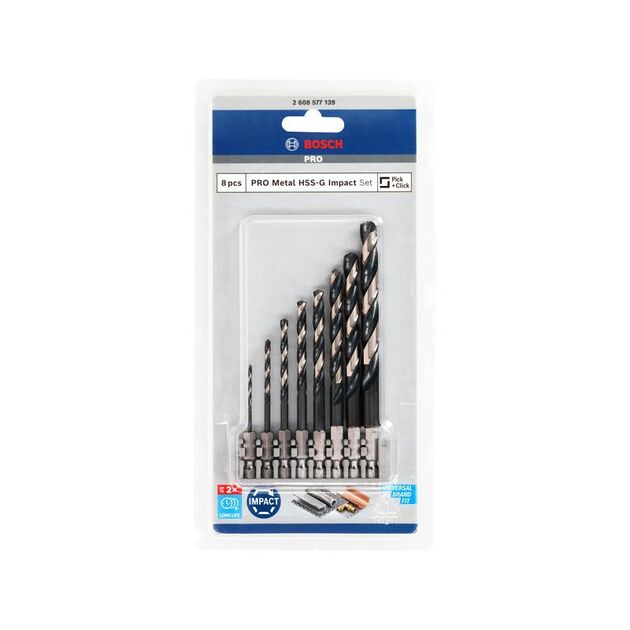 BOSCH Набор спиральных сверл PRO Metal HSS-G Impact, фото  | SNABZHENIE.com.ua