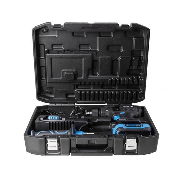 HOEGERT Набор Аккумуляторная бесщеточная ударная дрель-шуруповерт + аккумулятор  + зарядная станция + кейс, фото , изображение 2 | SNABZHENIE.com.ua