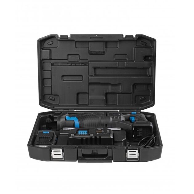 HOEGERT Набор Аккумуляторная бесщеточная сабельная пила + аккумулятор + зарядная станция + кейс, фото , изображение 2 | SNABZHENIE.com.ua