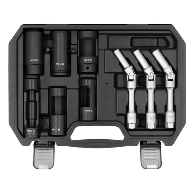 Набір ключів до свічок розжарювання та інжекторів YATO з квадратами 1/2" і 3/8", 9 елем. [5], фото  | SNABZHENIE.com.ua