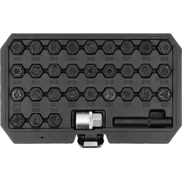 Торцеві вставки до захисних гвинтів колісних дисків авто Mercedes YATO з квадрат- 1/2", компл. 32 шт, фото  | SNABZHENIE.com.ua