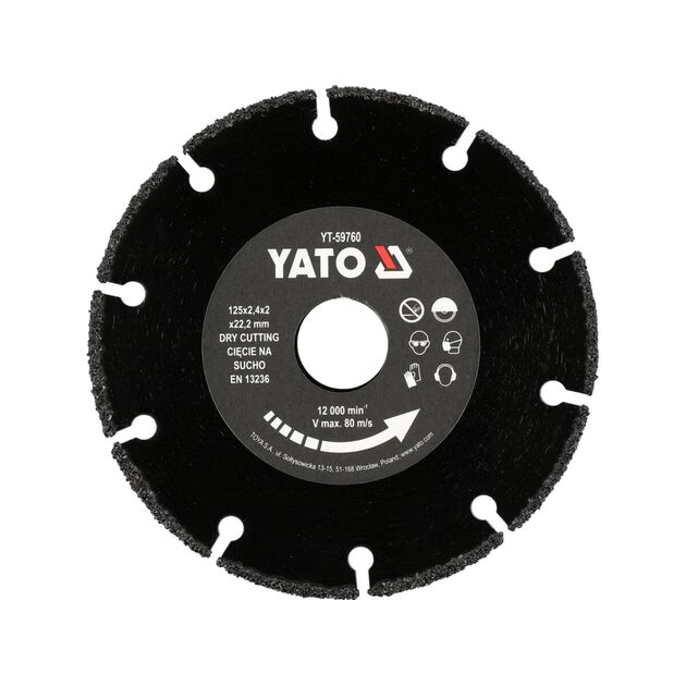 Диск відрізний сегментний по дереву з карбід-вольфраму YATO Ø=125/22.2 х 2 мм, в сухому режимі [10], фото  | SNABZHENIE.com.ua