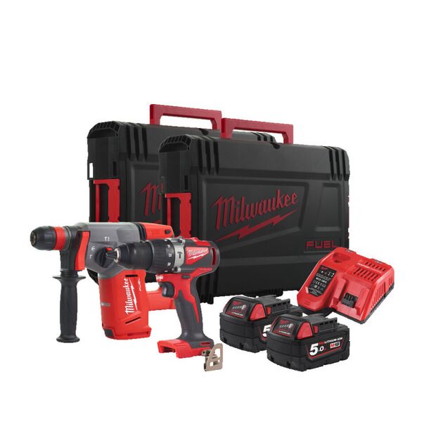 Набор инструментов аккумуляторных MILWAUKEE M18 PP2C-502X (ЗУ, 2Х5Ач, HDкейс 2шт), фото  | SNABZHENIE.com.ua