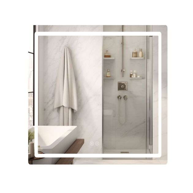 Зеркало Qtap Mideya (MI2) 700х800 с LED-подсветкой Touch, с антизапотеванием, диммером, рег. яркости QT2078DCF7080, фото  | SNABZHENIE.com.ua