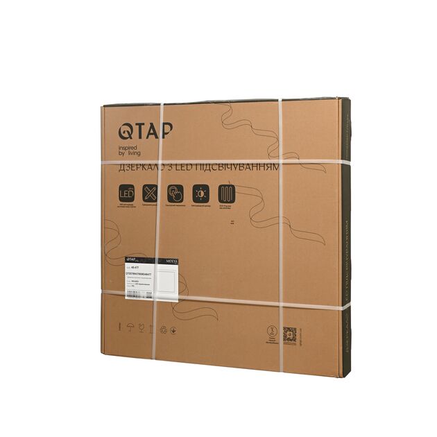 Зеркало Qtap Mideya (MI1) 800x800 с LED-подсветкой Touch, с антизапотеванием, диммером, рег. яркости QT2078NCF808048477, фото , зображення 6 | SNABZHENIE.com.ua