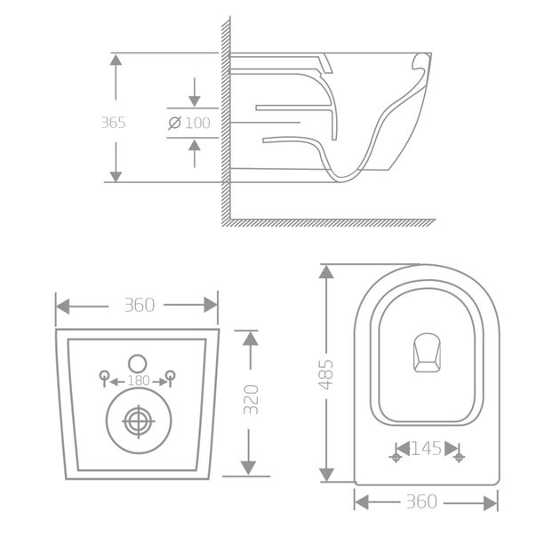 Унитаз подвесной Qtap Jay Ultra Quiet 485х360х320 мм, Matt Black, сиденьем Slim Duroplast/ Soft-close/ Quick Relase QT07335177MB, фото , зображення 2 | SNABZHENIE.com.ua