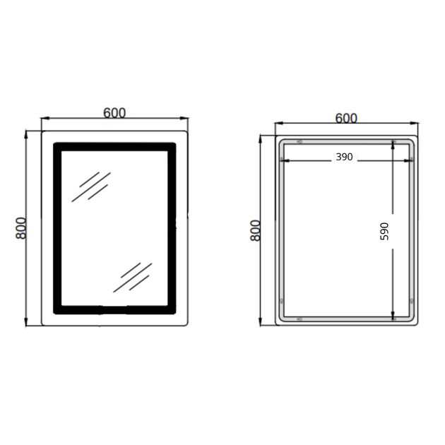 Зеркало Qtap Cardinal (CA2) 600х800 с LED-подсветкой Touch, с антизапотеванием, с диммером, рег. темп. цвета (3000-6500K) Reverse QT0478C608048453, фото , изображение 2 | SNABZHENIE.com.ua