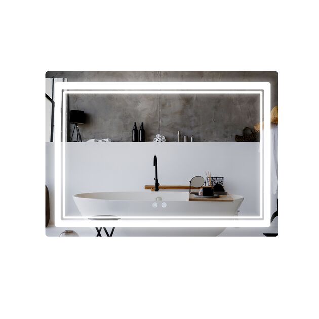 Зеркало Qtap Cardinal (CA2) 1200х800 с LED-подсветкой Touch, с антизапотеванием, с диммером, рег. темп. цвета (3000-6500K) QT0478C1208048454, фото  | SNABZHENIE.com.ua