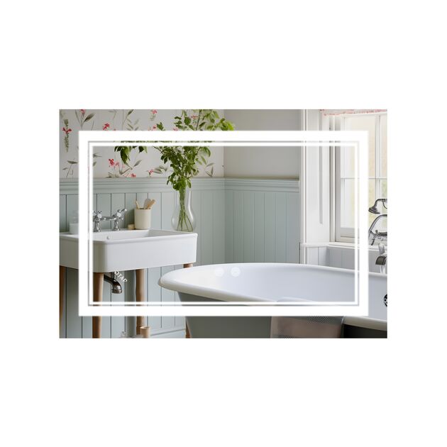 Зеркало Qtap Cardinal (CA1) 800х600 с LED-подсветкой Touch, с антизапотеванием, с диммером, рег. темп. цвета (3000-6500K) Reverse QT0478C8060, фото  | SNABZHENIE.com.ua