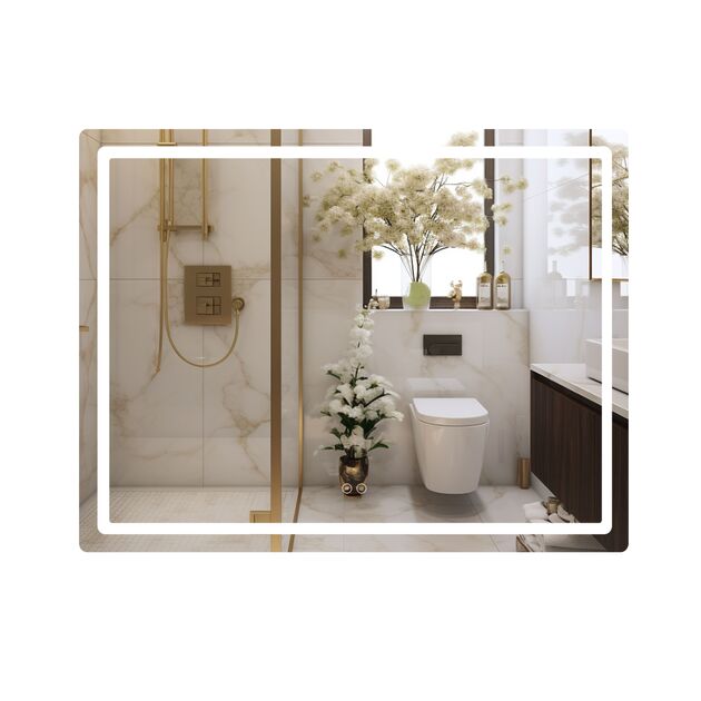 Зеркало Qtap Mideya (MI1) 1200х800 с LED-подсветкой Touch, с антизапотеванием, диммером, рег. яркости QT2078F12080, фото  | SNABZHENIE.com.ua