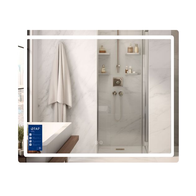 Зеркало Qtap Mideya (MI2) 900х700 с LED-подсветкой Touch, с антизапотеванием, с диммером, рег. яркости QT2078NCF9070, фото  | SNABZHENIE.com.ua
