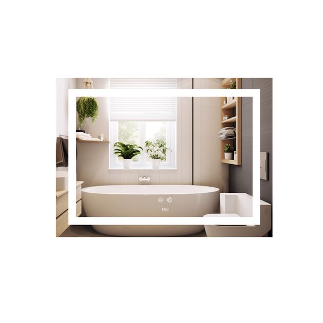 Зеркало Lidz Kubis (KU1) 700х500 с LED-подсветкой Touch, с антизапотеванием, с диммером, рег. яркости LD78LF90448485, фото  | SNABZHENIE.com.ua