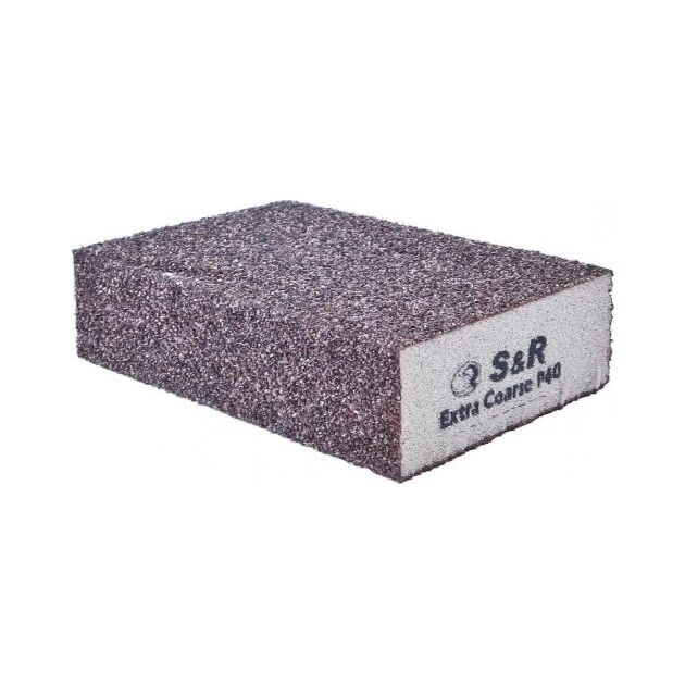Губка шлифовальная S&R 100х70х25 мм зерно 40, фото  | SNABZHENIE.com.ua