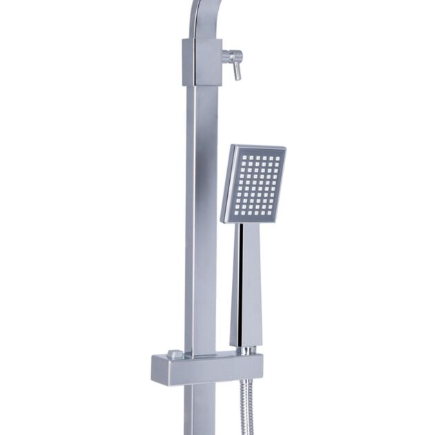 Душевая система универсальная Qtap Sloup на три потребителя (с изливом) QTSLO53103KNC49198 Chrome, фото , зображення 4 | SNABZHENIE.com.ua