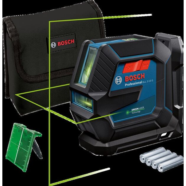 Нівелір лазерний Bosch Professional GLL2-15G+LB10 до 15м ±0.3мм/м зелений промінь IP64 0.57кг, фото  | SNABZHENIE.com.ua