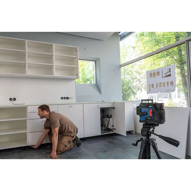 Нівелір лазерний Bosch GLL 12V-100-33 CG 12В/4АА акб1х2.0А·год до 30м ±0.3мм/м зелений промінь кейс 4.44кг, фото , изображение 5 | SNABZHENIE.com.ua