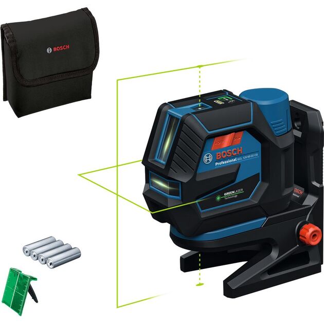 Нівелір лазерний Bosch GCL 12V-50-22 CG 12В/4АА до 25м ±0.3мм/м зелений промінь чохол 1.49кг, фото , изображение 2 | SNABZHENIE.com.ua