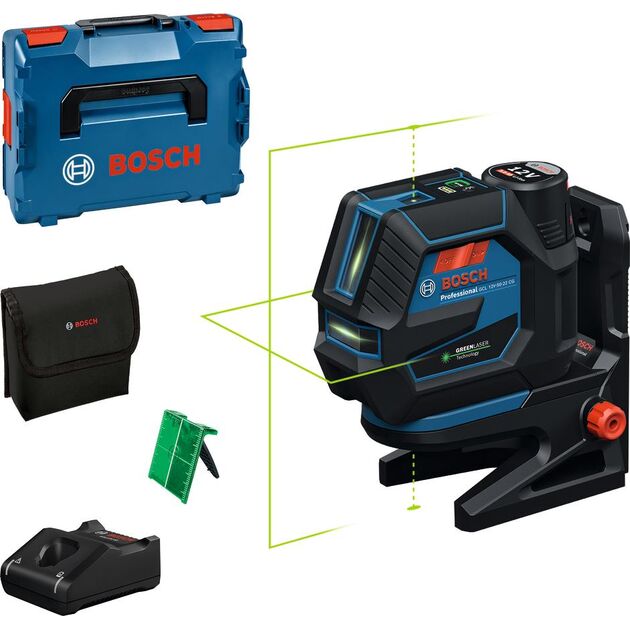 Нівелір лазерний Bosch GCL 12V-50-22 CG 12В/4АА акб1х2.0А·год до 25м ±0.3мм/м зелений промінь чохол 0.59кг, фото , изображение 2 | SNABZHENIE.com.ua