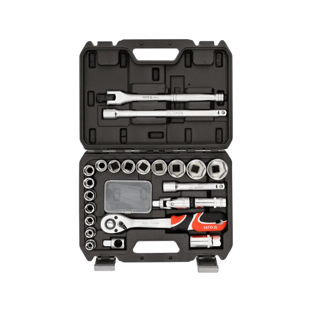 Набір головок торцевих М10-32 YATO : квадрат 1/2", з інструментами, 24 елем. [5], фото  | SNABZHENIE.com.ua