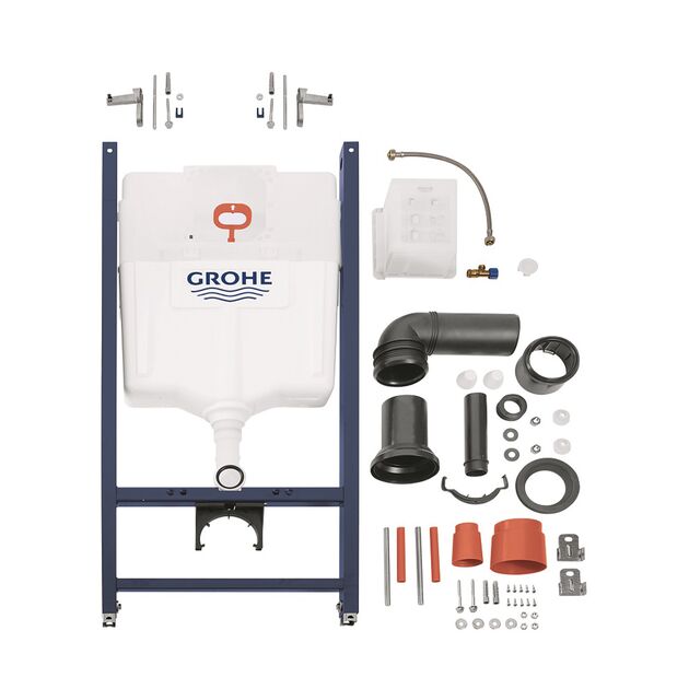 Комплект 4 в 1: Установка для унитаза Grohe QuickFix Solido 2 в 1 38971000 + Панель смыва для унитаза Grohe QuickFix Even 389662430 + Унитаз безободочный Kroner Oker WHI533536 RIMLESS- KO533536WHIR (38971966243KO53R), фото , зображення 5 | SNABZHENIE.com.ua