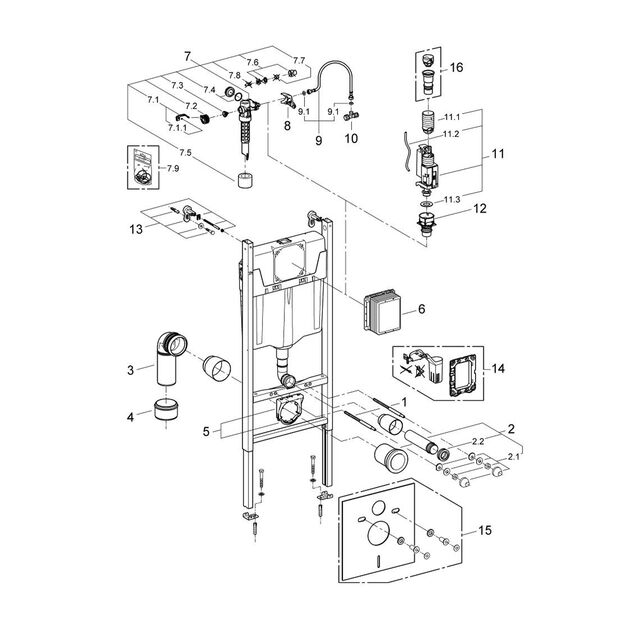 Комплект 4 в 1: Установка для унитаза Grohe QuickFix Solido 2 в 1 38971000 + Панель смыва для унитаза Grohe QuickFix Even 389662430 + Унитаз безободочный Kroner Oker WHI533536 RIMLESS- KO533536WHIR (38971966243KO53R), фото , зображення 6 | SNABZHENIE.com.ua