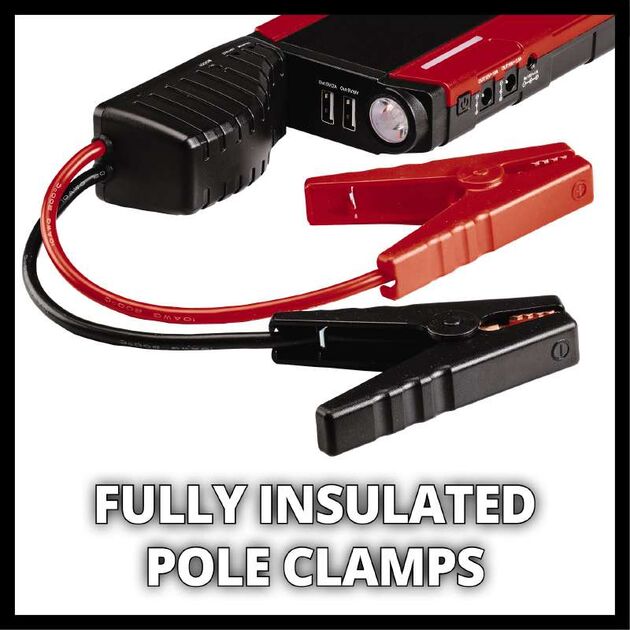 Пуско-зарядний пристрій портативний Einhell CE-JS 18, 12В, 18000мА·год, струм 300А/пік 600A, 2хUSB 5В, фото , зображення 3 | SNABZHENIE.com.ua