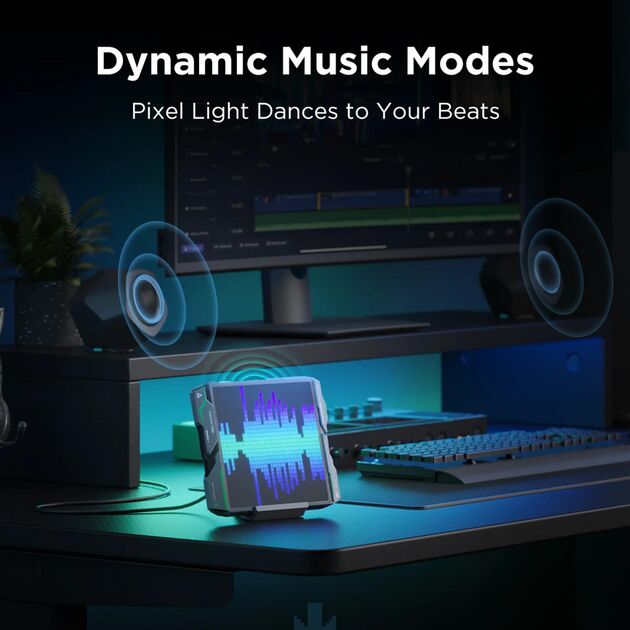 Піксельний єкран Govee H8630 LED Gaming Pixel Light 32x32 Pixels, RGBIC, WI-FI/Bluetooth, сірий, фото , изображение 7 | SNABZHENIE.com.ua